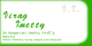 virag kmetty business card